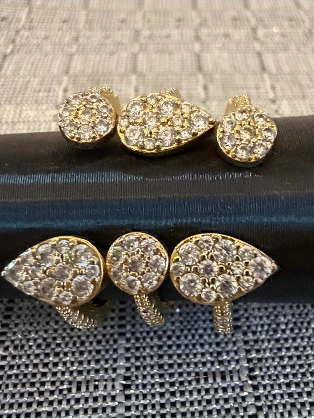 Gold-tone Crystal Teardrop and Round - Women Jewelry
